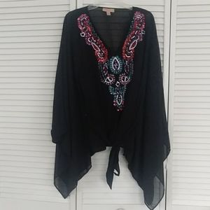 Kyra Black embroidered Boho blouse